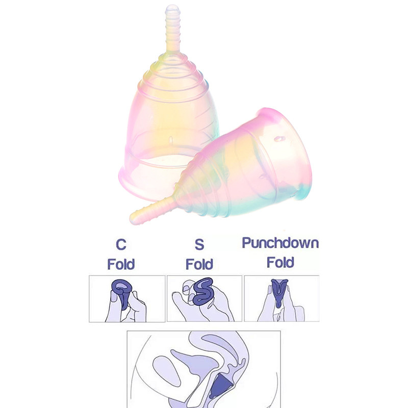 Menstrual Cup Silicone - Женская цветная силиконовая менструальная чашка, 1